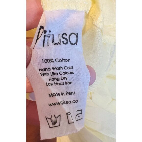 Pitusa Frog Closure Sun Dress M/L (Standard) Yellow Beach Cover Up Resortwear - Picture 6 of 8